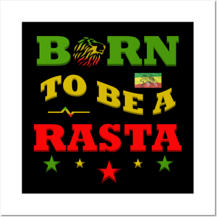 Born as a Rasta, Ethiopian, Lion of Judah, Reggae Posters and Art